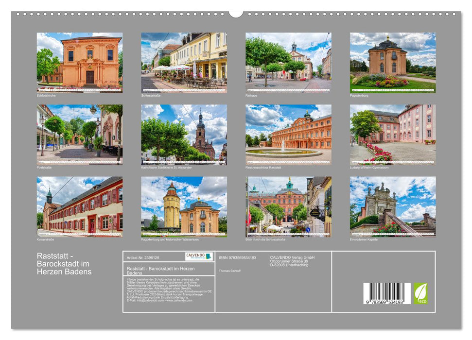 Raststatt - Barockstadt im Herzen Badens (CALVENDO Wandkalender 2027)