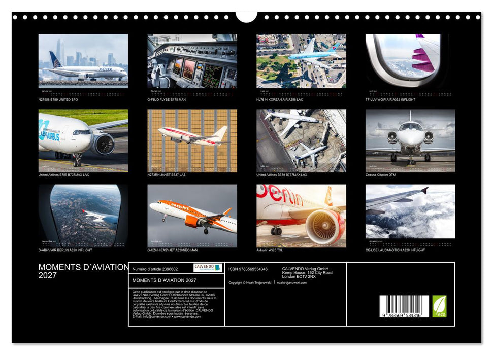 MOMENTS D´AVIATION 2027 (CALVENDO Calendrier mensuel 2027)