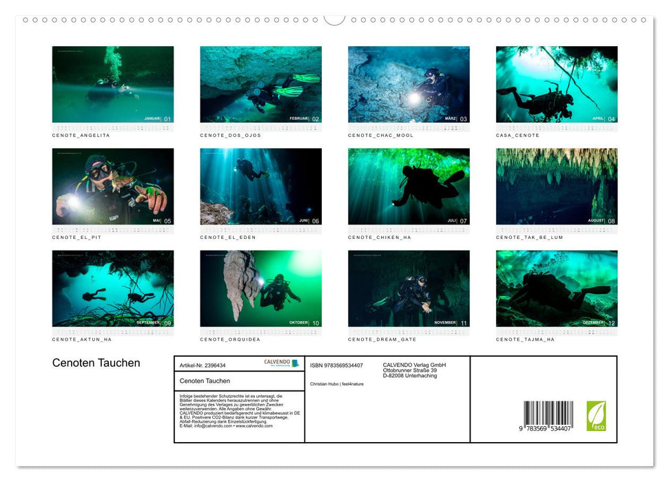 Cenoten Tauchen (CALVENDO Premium Wandkalender 2027)
