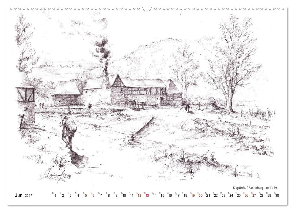 ZeitZeichnen - Stolberg vor unserer Zeit (CALVENDO Wandkalender 2027)
