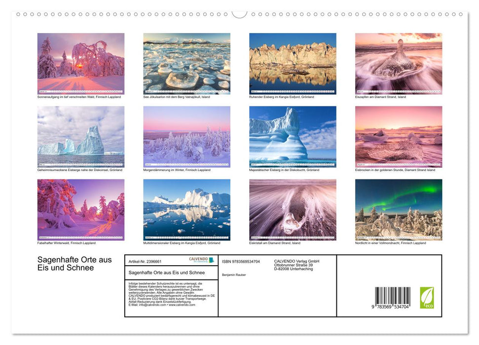 Sagenhafte Orte aus Eis und Schnee (CALVENDO Wandkalender 2027)