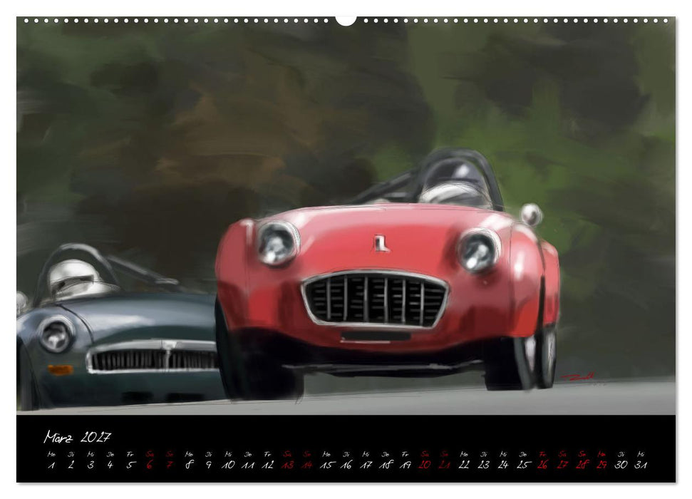 Sportwagen Klassiker Kunst (CALVENDO Premium Wandkalender 2027)