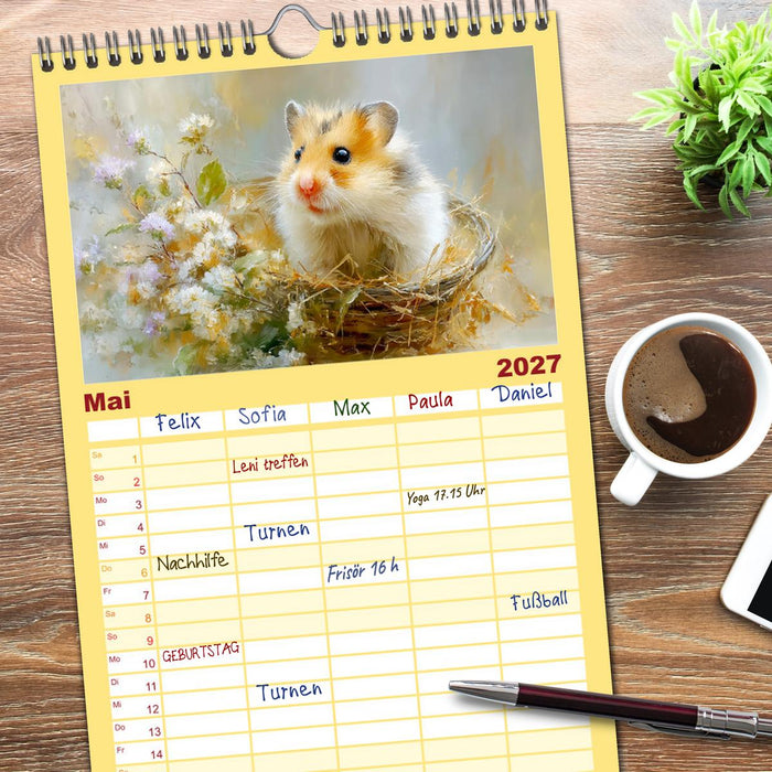 Hamster. Niedliche Nager im Garten (CALVENDO Familienplaner 2027)