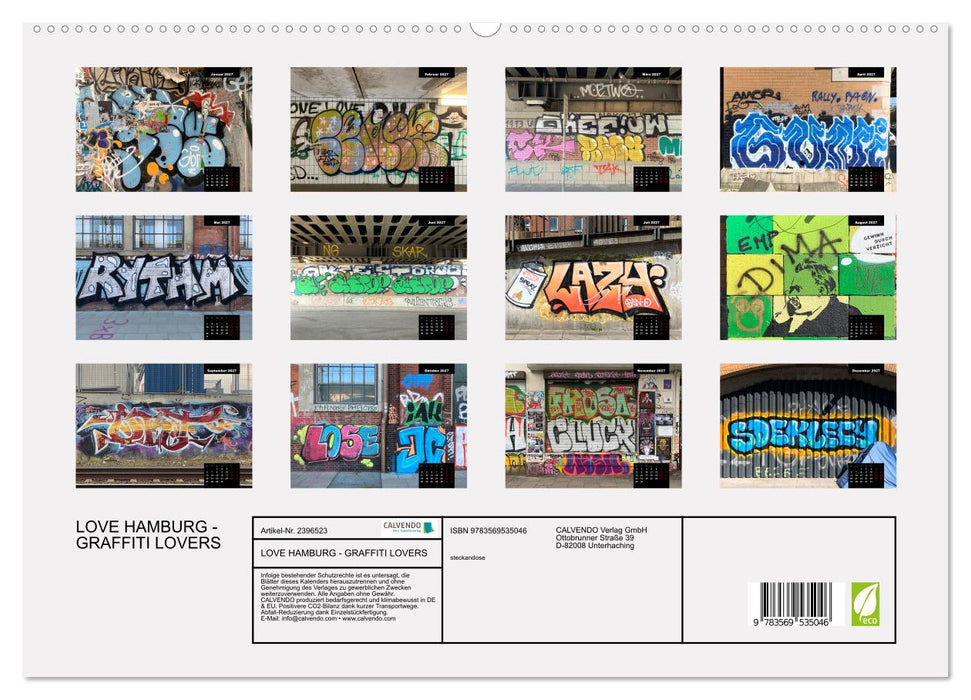 LOVE HAMBURG - GRAFFITI LOVERS (CALVENDO Premium Wandkalender 2027)