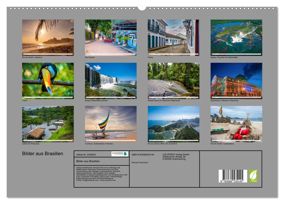 Bilder aus Brasilien (CALVENDO Wandkalender 2027)