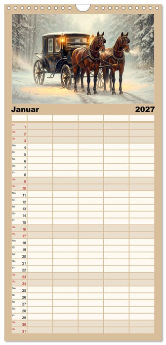 Nostalgisch auf Reisen (CALVENDO Familienplaner 2027)
