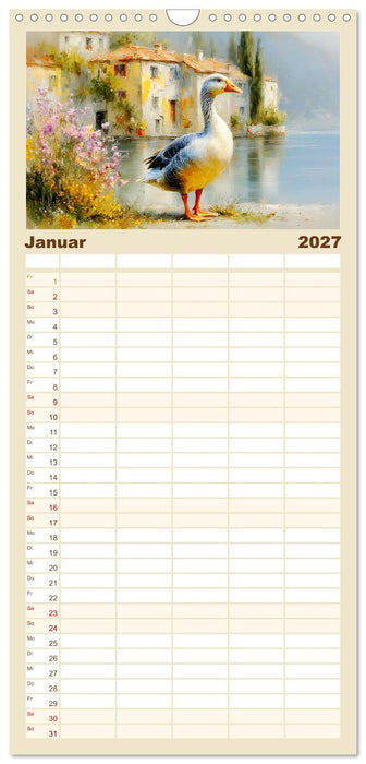 Gänse. Geselliges Schnattern in der Natur (CALVENDO Familienplaner 2027)