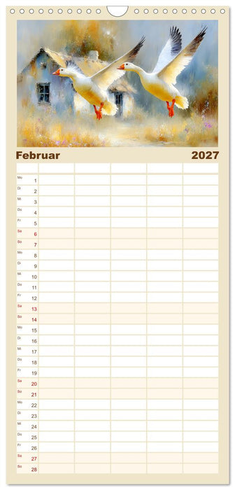 Gänse. Geselliges Schnattern in der Natur (CALVENDO Familienplaner 2027)
