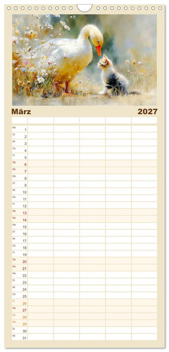 Gänse. Geselliges Schnattern in der Natur (CALVENDO Familienplaner 2027)