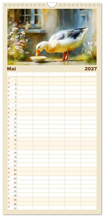 Gänse. Geselliges Schnattern in der Natur (CALVENDO Familienplaner 2027)