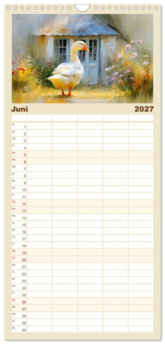 Gänse. Geselliges Schnattern in der Natur (CALVENDO Familienplaner 2027)