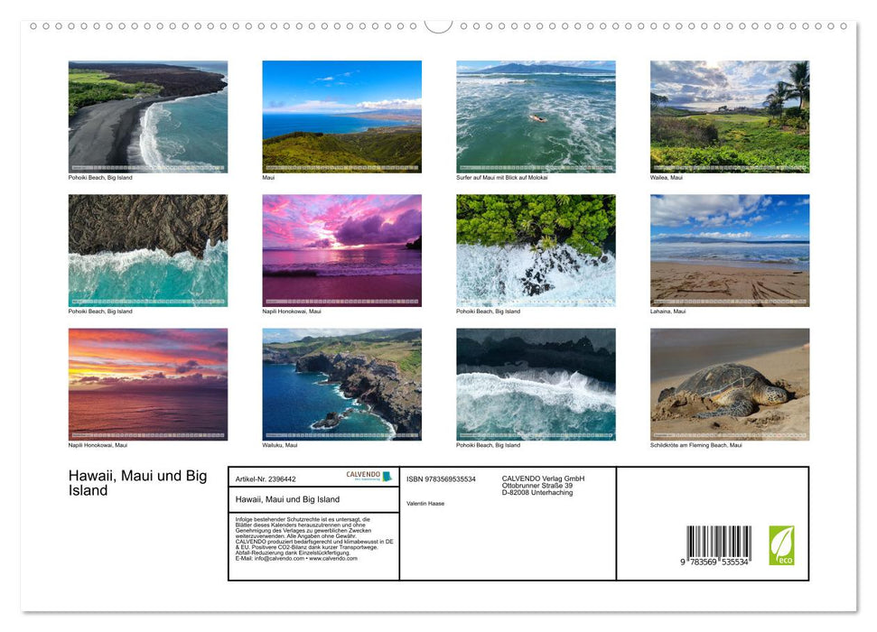 Hawaii, Maui und Big Island (CALVENDO Premium Wandkalender 2027)