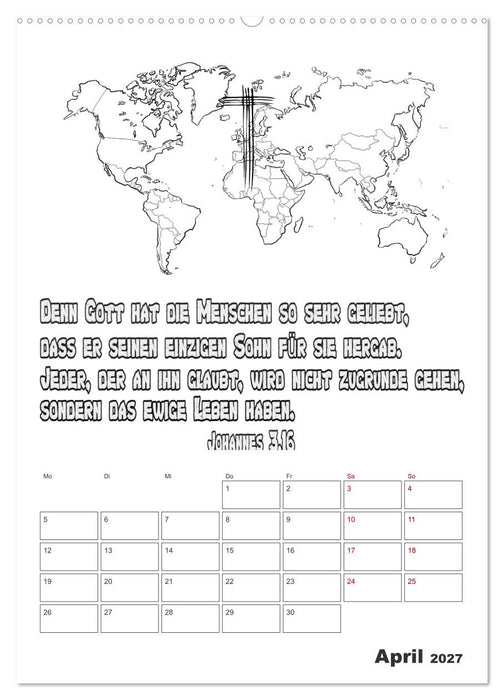 drei.sechzehn - Der Jesus Kalender (CALVENDO Wandkalender 2027)