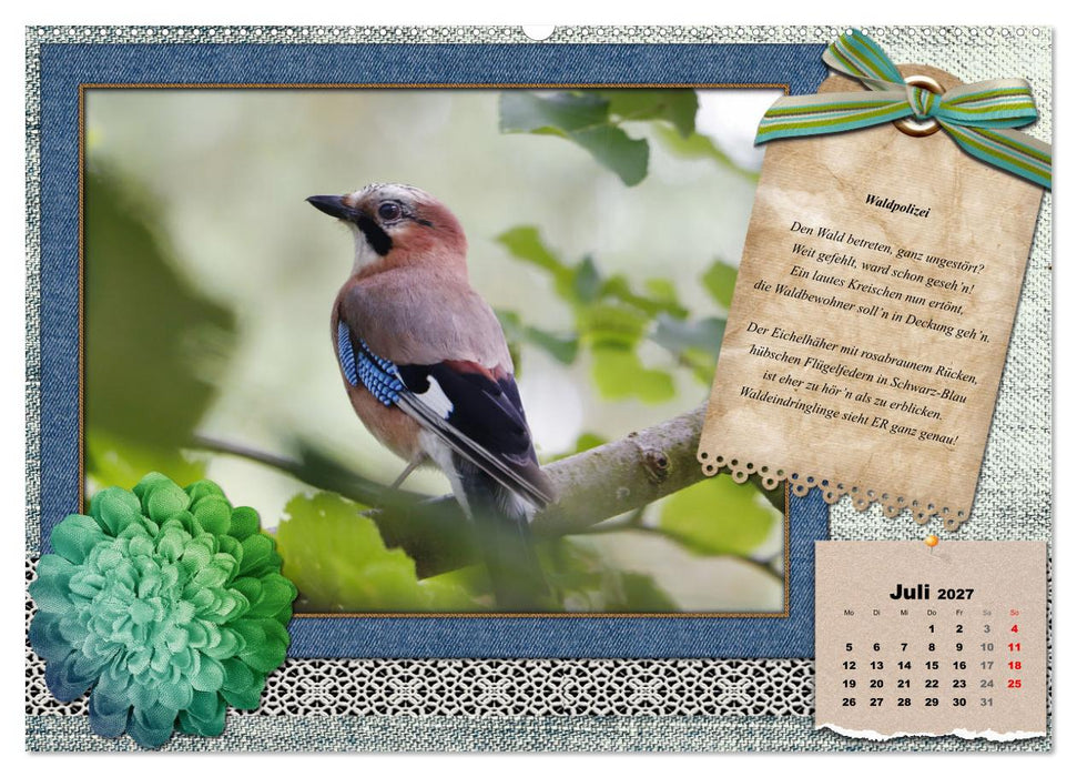 Der poetische Vogelkalender (CALVENDO Premium Wandkalender 2027)