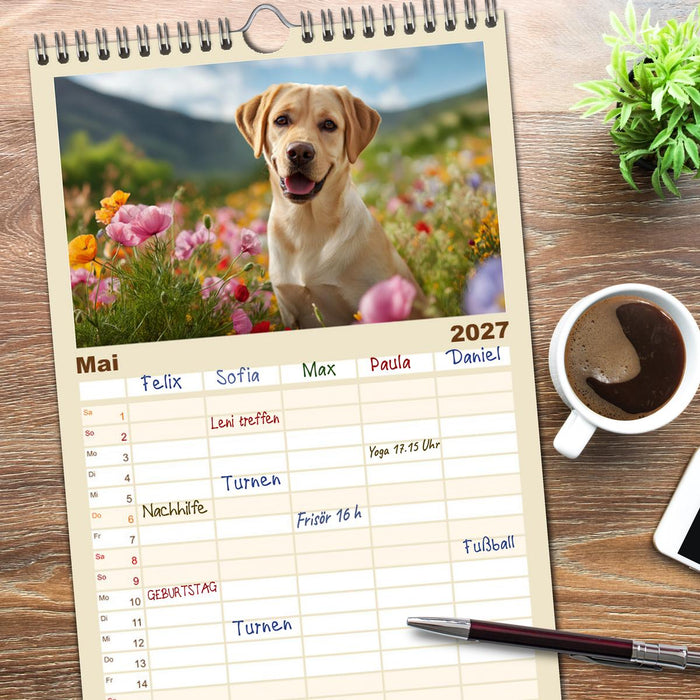 Labrador Liebe (CALVENDO Familienplaner 2027)