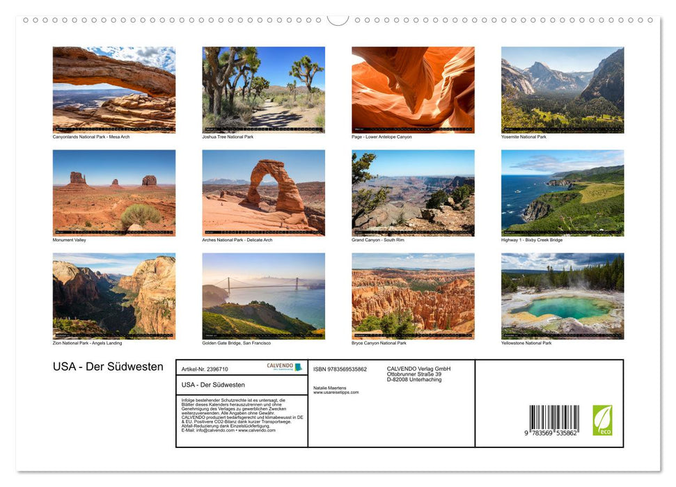USA - Der Südwesten (CALVENDO Wandkalender 2027)