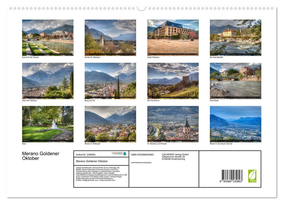 Merano Goldener Oktober (CALVENDO Wandkalender 2027)