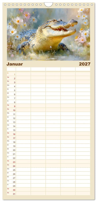 Krokodile. Stille Kraft irgendwo am Wasser (CALVENDO Familienplaner 2027)