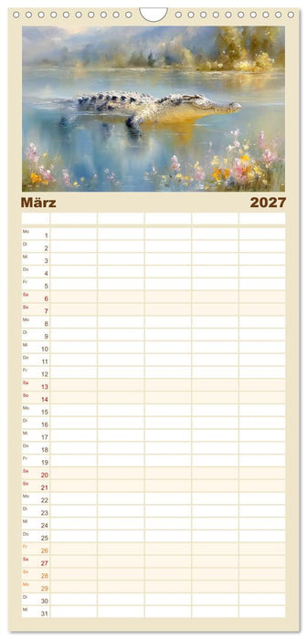 Krokodile. Stille Kraft irgendwo am Wasser (CALVENDO Familienplaner 2027)