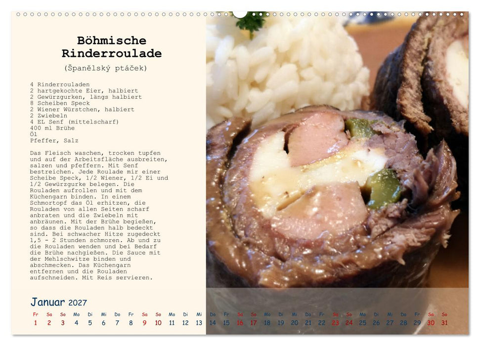 Böhmen - Rezepte und Klassiker aus meiner Kindheit (CALVENDO Wandkalender 2027)