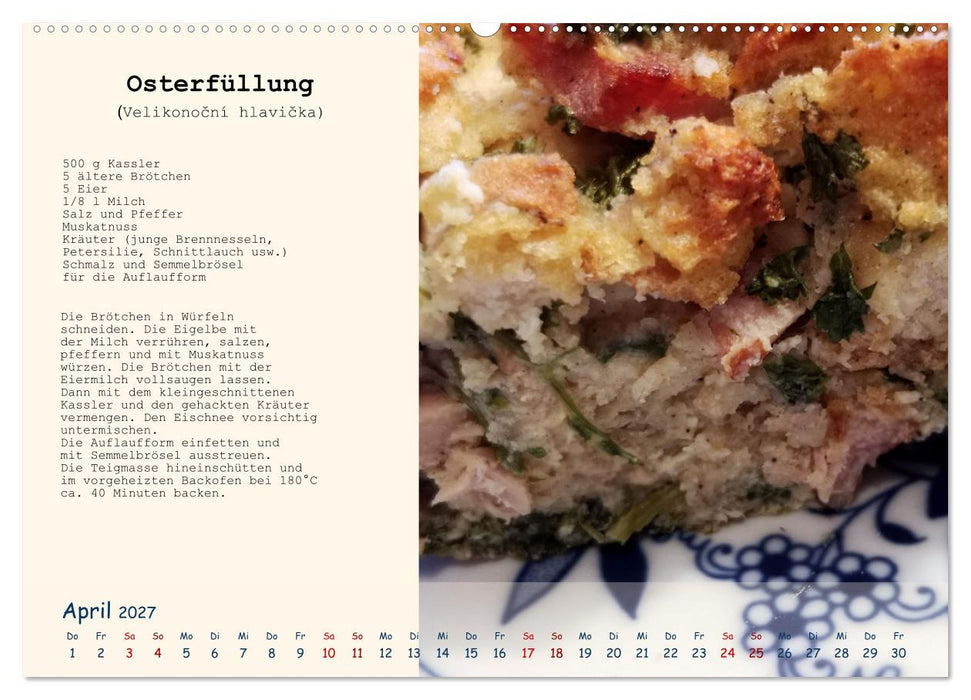 Böhmen - Rezepte und Klassiker aus meiner Kindheit (CALVENDO Wandkalender 2027)