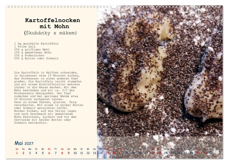 Böhmen - Rezepte und Klassiker aus meiner Kindheit (CALVENDO Wandkalender 2027)