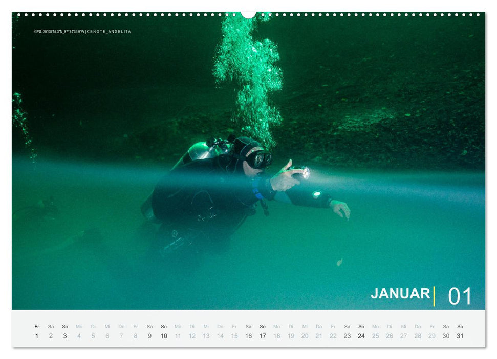 Cenoten Tauchen (CALVENDO Wandkalender 2027)