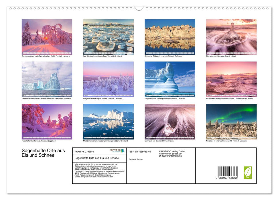 Sagenhafte Orte aus Eis und Schnee (CALVENDO Premium Wandkalender 2027)
