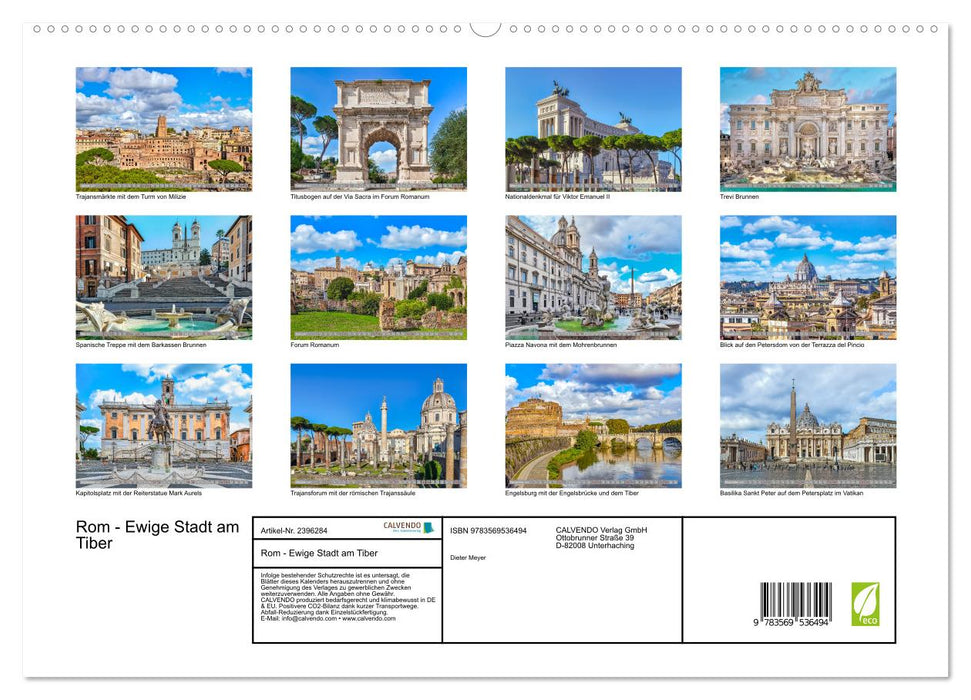 Rom - Ewige Stadt am Tiber (CALVENDO Premium Wandkalender 2027)
