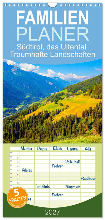 Südtirol, das Ultental Traumhafte Landschaften (CALVENDO Familienplaner 2027)