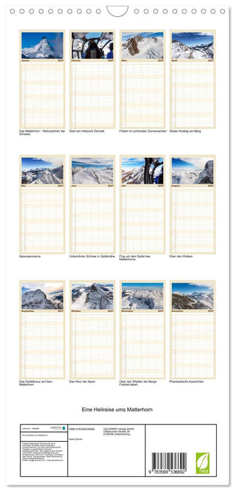 Eine Helireise ums Matterhorn (CALVENDO Familienplaner 2027)