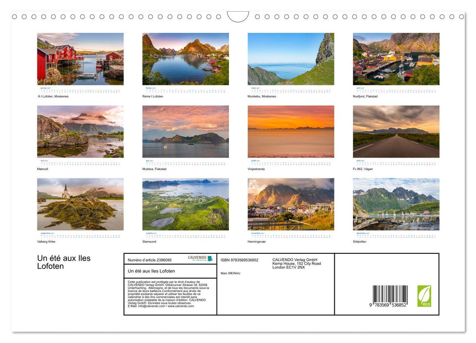 Un été aux Iles Lofoten (CALVENDO Calendrier mensuel 2027)