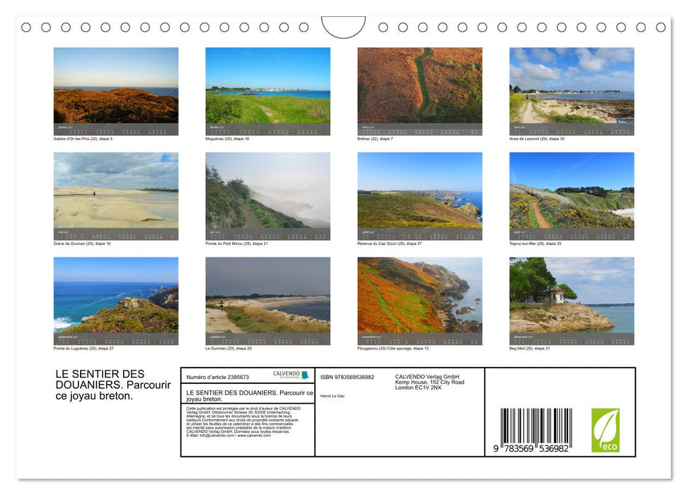 LE SENTIER DES DOUANIERS. Parcourir ce joyau breton. (CALVENDO Calendrier mensuel 2027)