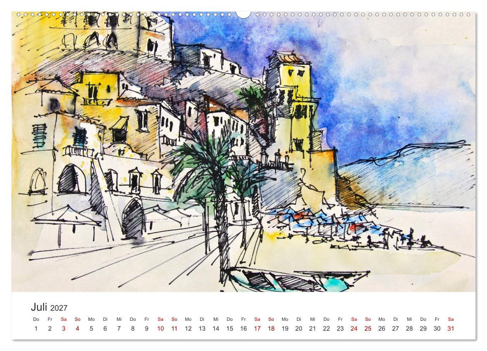Italienische Reiseskizzen (CALVENDO Premium Wandkalender 2027)