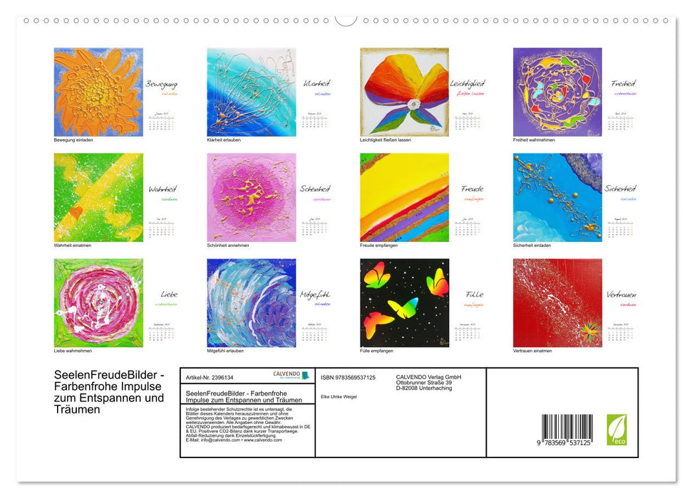 SeelenFreudeBilder - Farbenfrohe Impulse zum Entspannen und Träumen (CALVENDO Wandkalender 2027)
