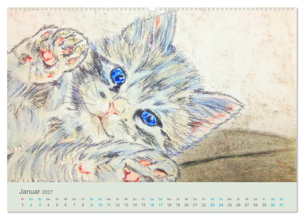 KATZEN PortraiTierART (CALVENDO Wandkalender 2027)