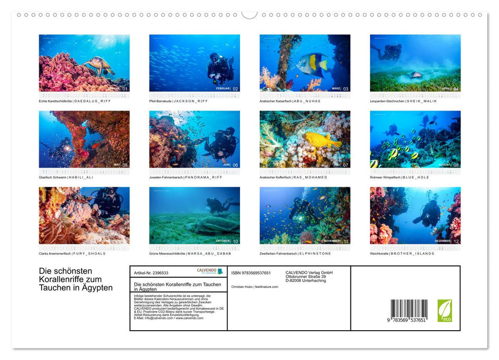 Die schönsten Korallenriffe zum Tauchen in Ägypten (CALVENDO Premium Wandkalender 2027)