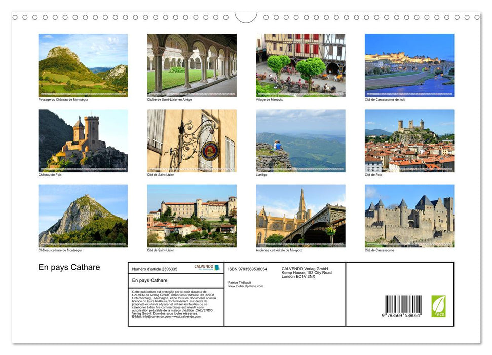 En pays Cathare (CALVENDO Calendrier mensuel 2027)