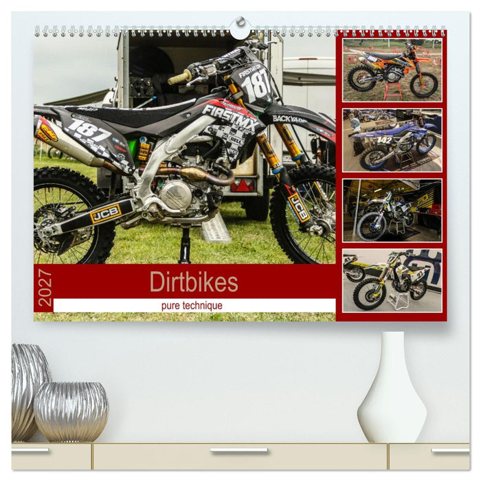 Dirtbikes - pure technique (CALVENDO Premium Wandkalender 2027)