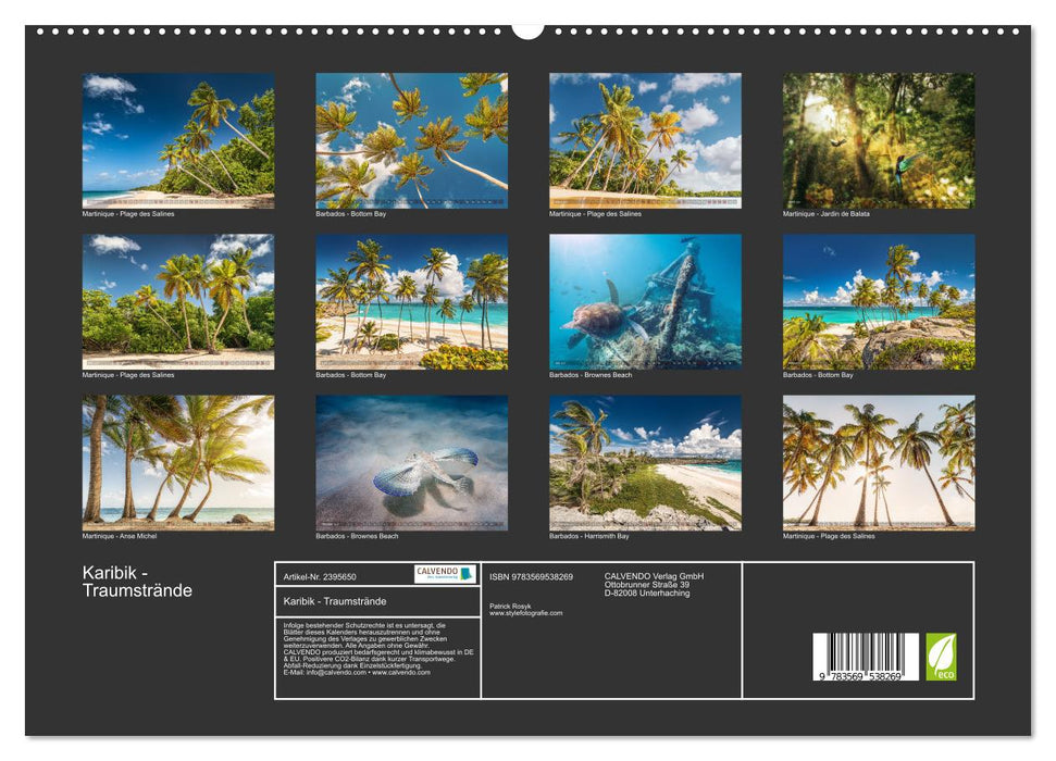 Karibik - Traumstrände (CALVENDO Premium Wandkalender 2027)