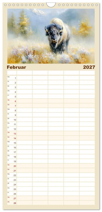 Bisons. Nordamerikas gewaltige Wildrinder (CALVENDO Familienplaner 2027)