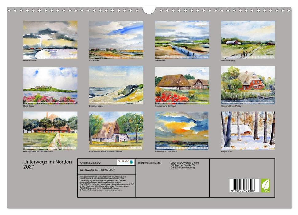 Unterwegs im Norden 2027 (CALVENDO Wandkalender 2027)