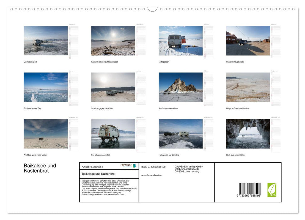 Baikalsee und Kastenbrot (CALVENDO Wandkalender 2027)