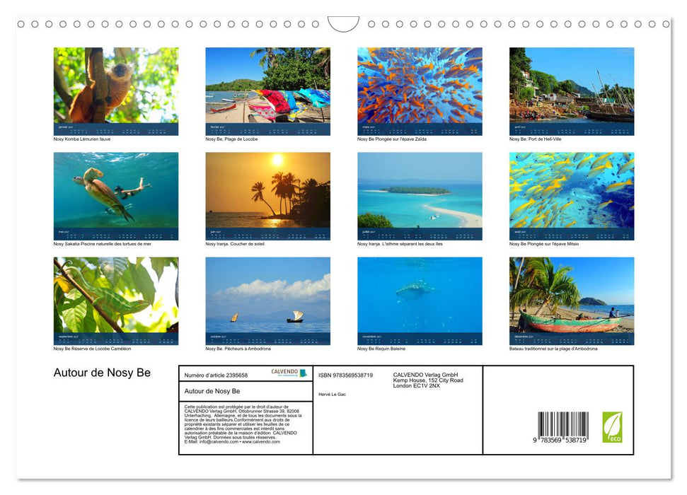 Autour de Nosy Be (CALVENDO Calendrier mensuel 2027)