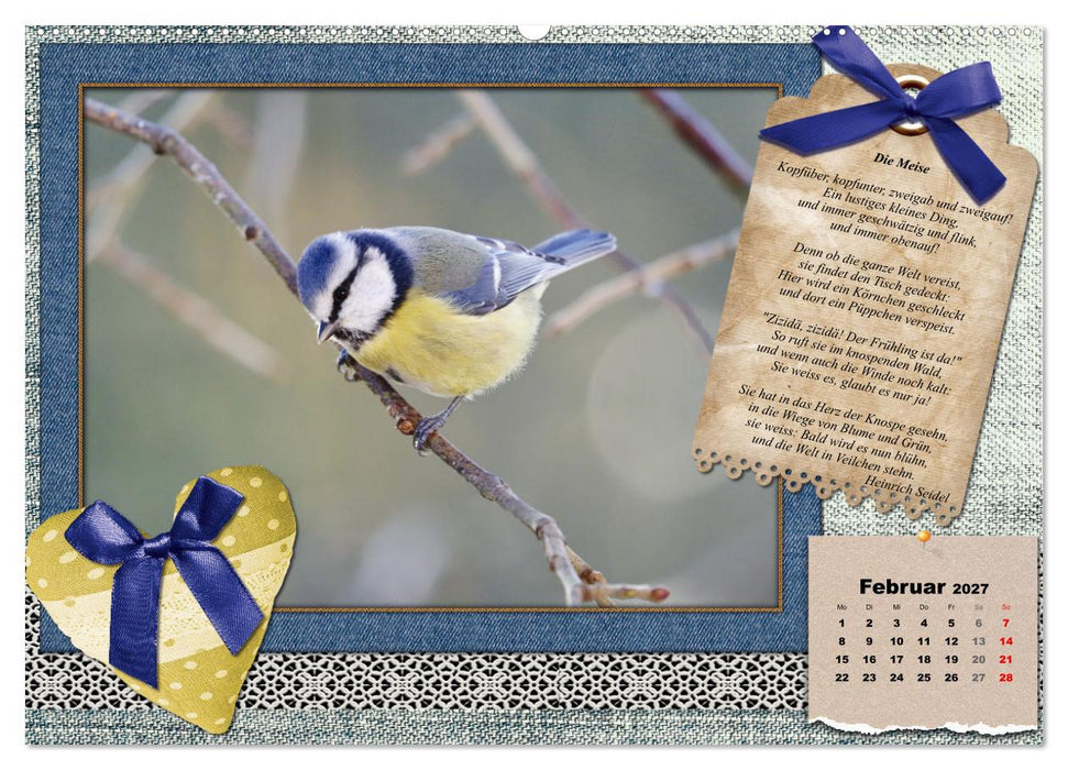Der poetische Vogelkalender (CALVENDO Wandkalender 2027)