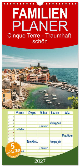 Cinque Terre - Traumhaft schön (CALVENDO Familienplaner 2027)