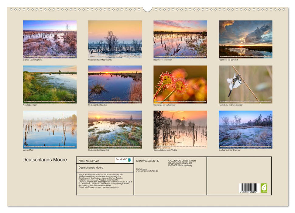 Deutschlands Moore (CALVENDO Wandkalender 2027)