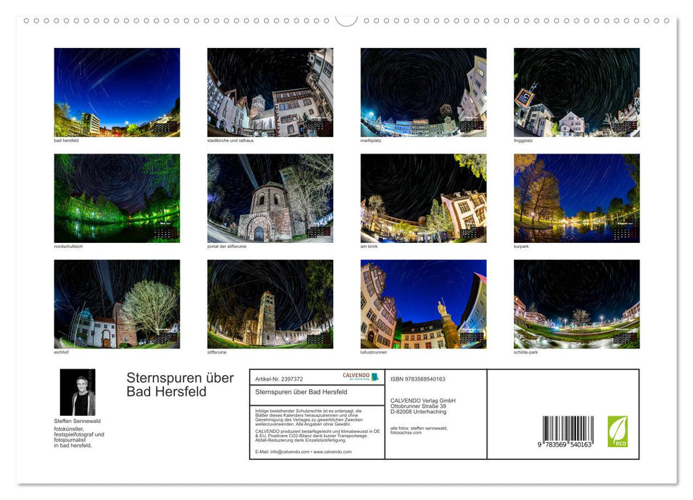 Sternspuren über Bad Hersfeld (CALVENDO Premium Wandkalender 2027)