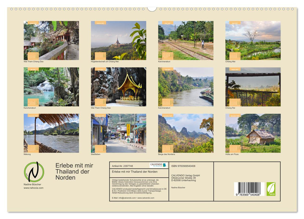 Erlebe mit mir Thailand der Norden (CALVENDO Premium Wandkalender 2027)