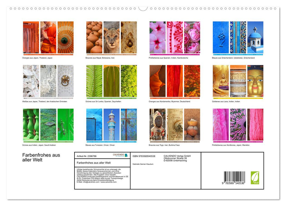 Farbenfrohes aus aller Welt (CALVENDO Premium Wandkalender 2027)